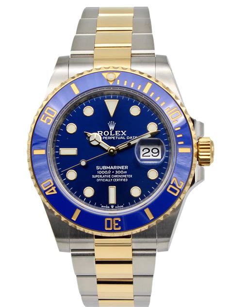 gold and blue rolex submariner for sale|Rolex Submariner 126613lb for sale.